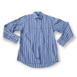 English Laundry By Christopher Wicks Long Sleeve Button Up Blue/Purple Flip Cuff